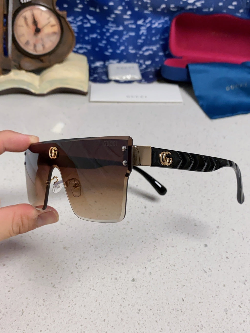 Gucci Square Brown Lens Sunglasses for Women - detail image 6