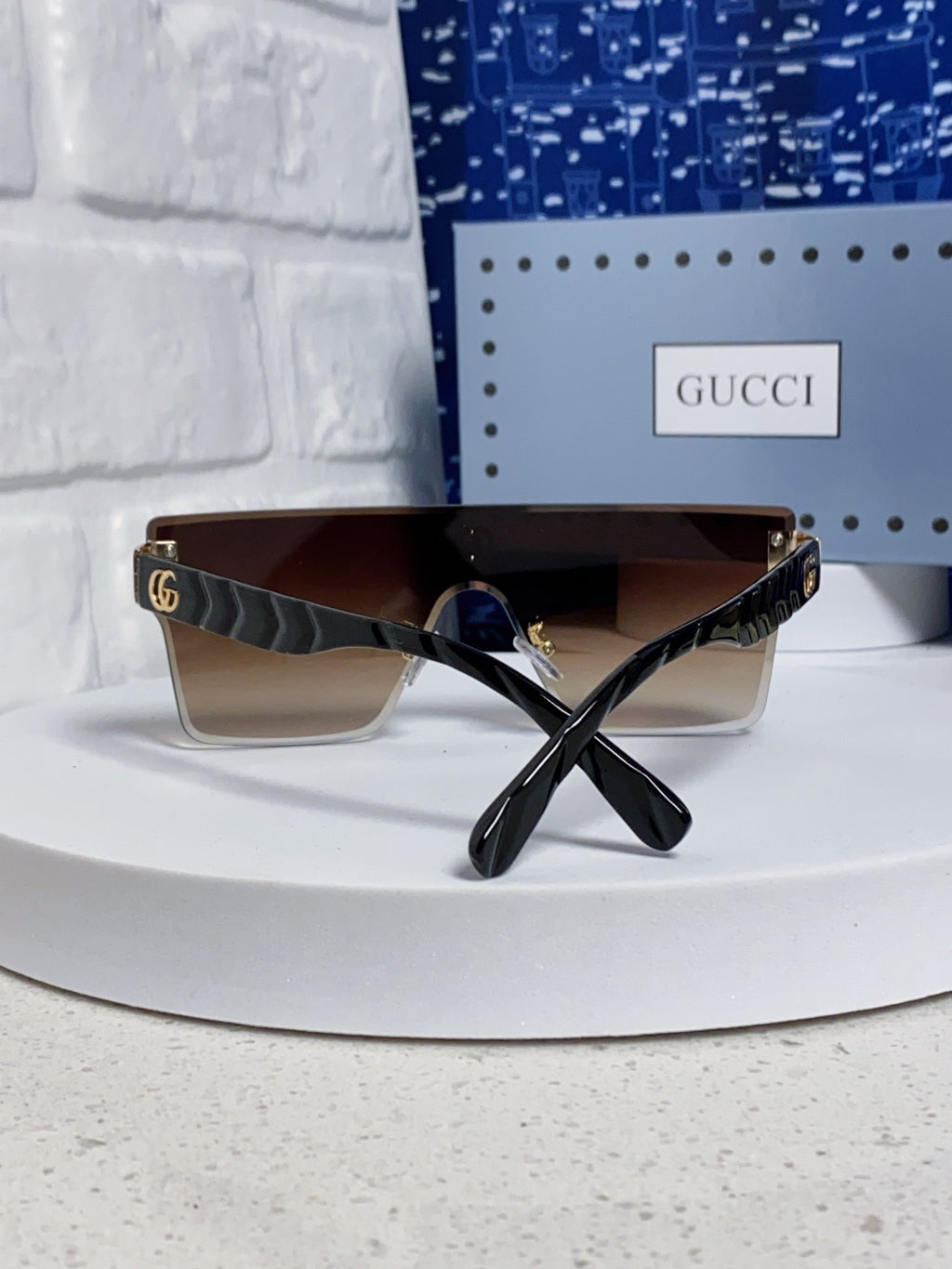 Gucci Square Brown Lens Sunglasses for Women - detail image 3