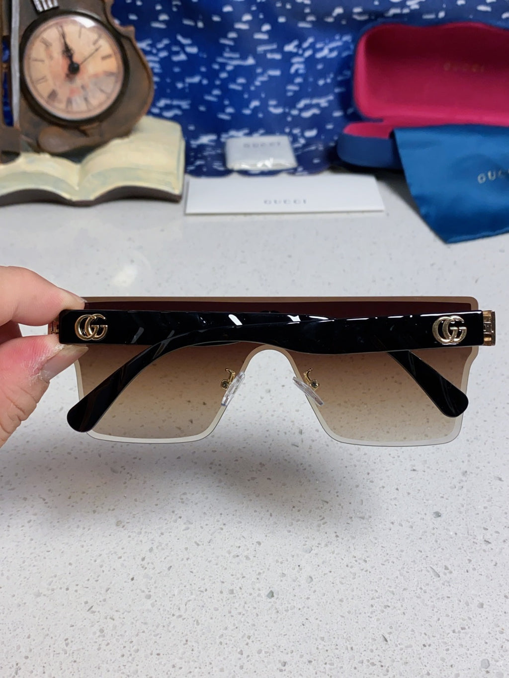 Gucci Square Brown Lens Sunglasses for Women - detail image 5
