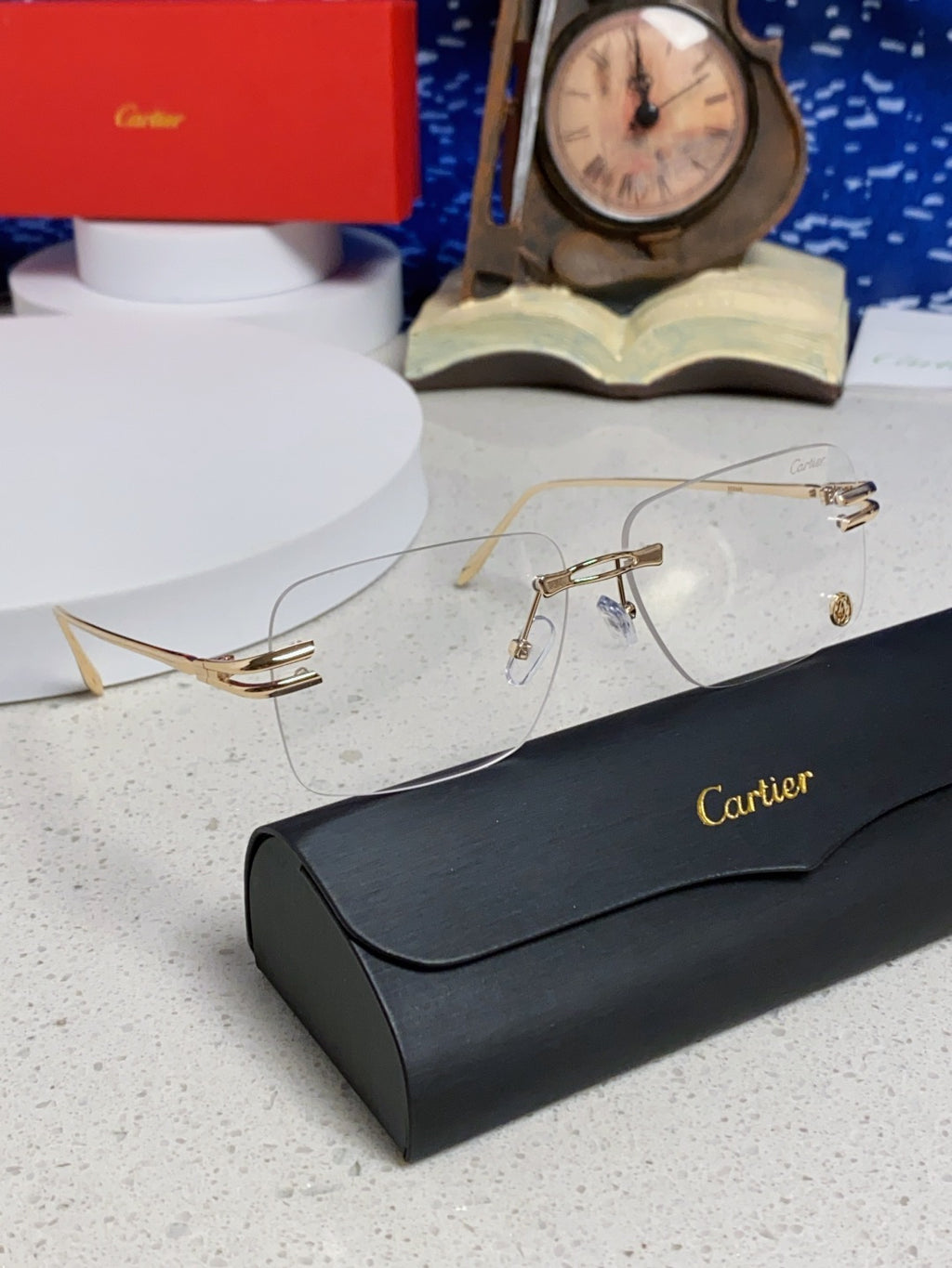 Cartier Lightweight Rimless Silver Lens Sunglasses for Men & Women - 465787 - detail image 10