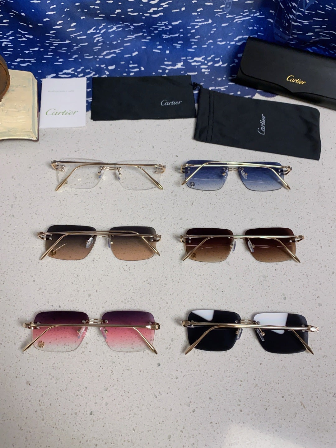 Cartier Lightweight Rimless Silver Lens Sunglasses for Men & Women - 465788 - detail image 10