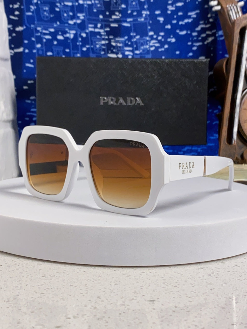 Prada Square Brown Lens Sunglasses for Men & Women - 465605