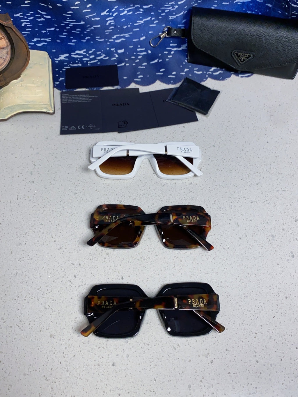 Prada Square Gray Lens Sunglasses for Men & Women - 465607 - detail image 11