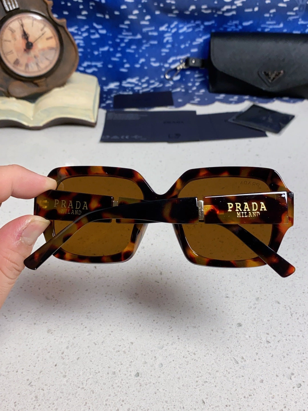 Prada Square Brown Lens Sunglasses for Men & Women - 465606 - detail image 5