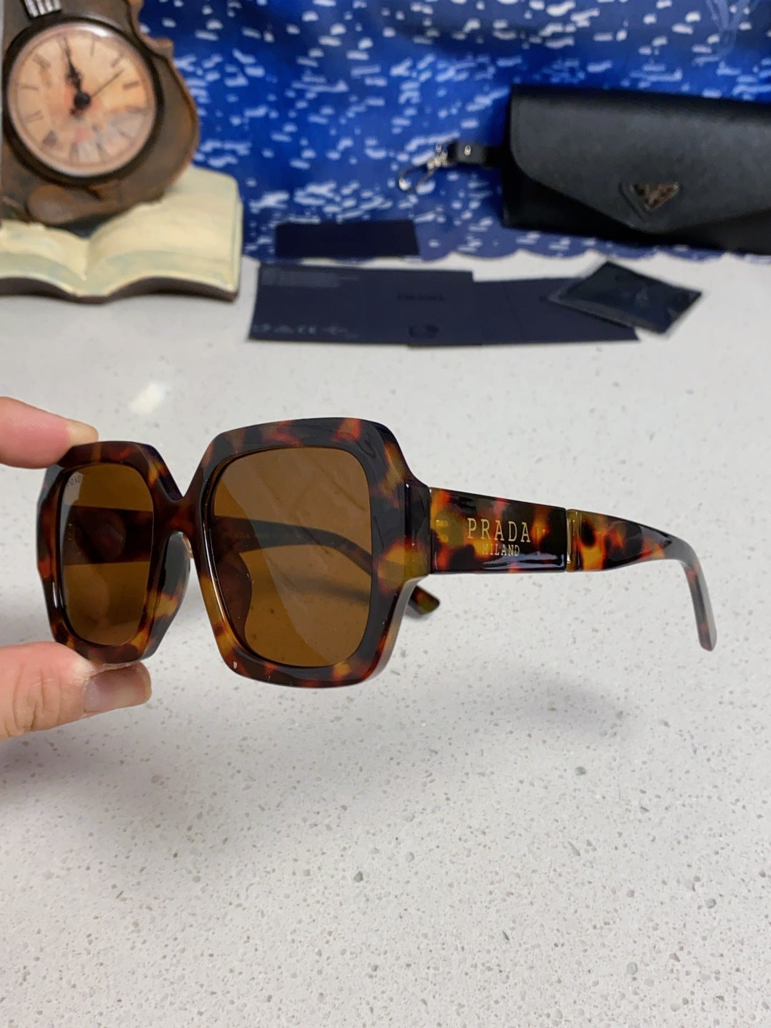 Prada Square Brown Lens Sunglasses for Men & Women - 465606 - detail image 6