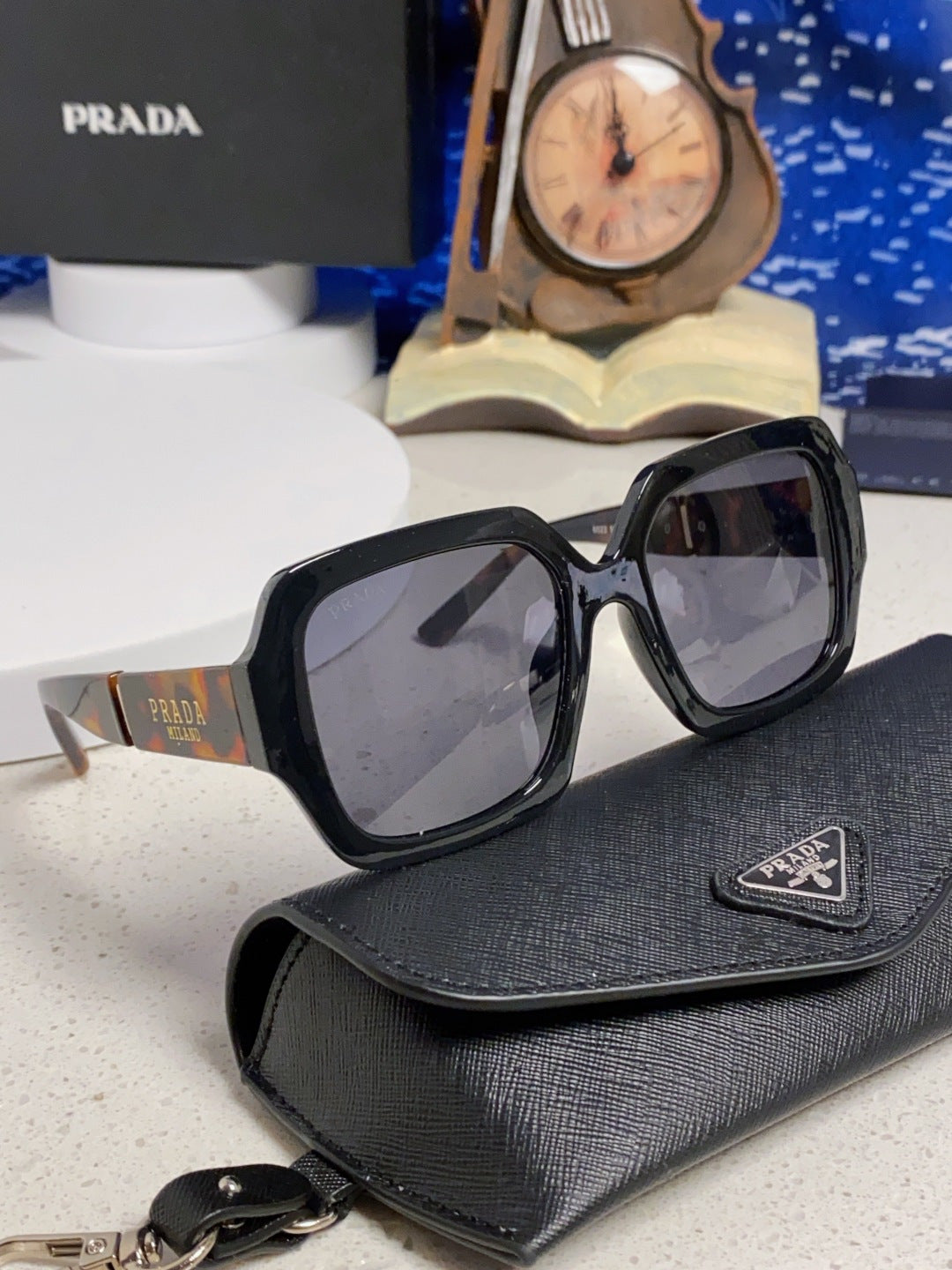 Prada Square Gray Lens Sunglasses for Men & Women - 465607 - detail image 10