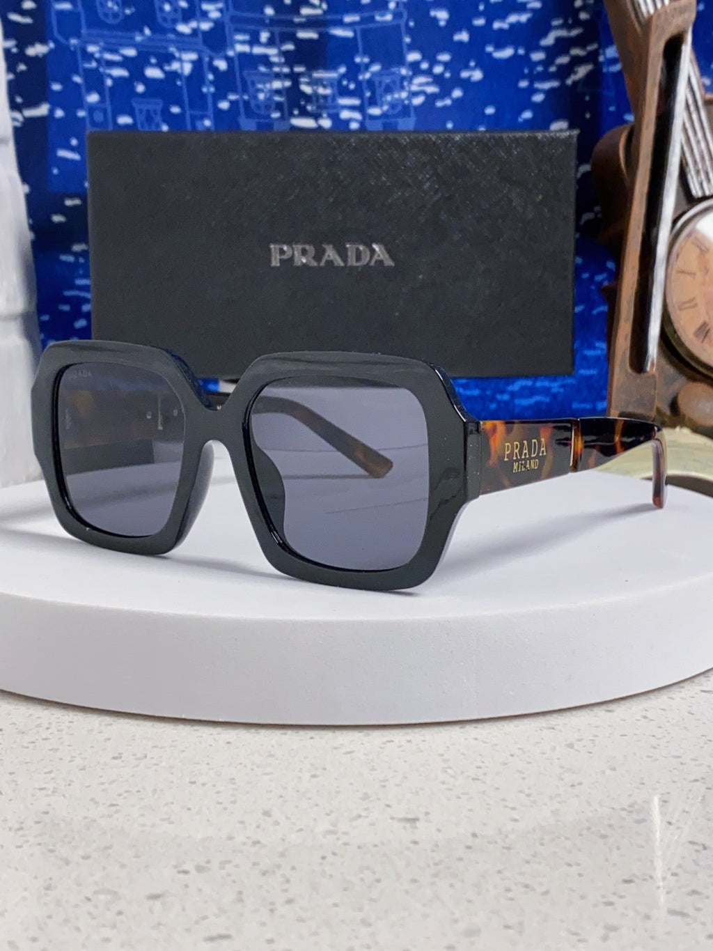 Prada Square Gray Lens Sunglasses for Men & Women - 465607