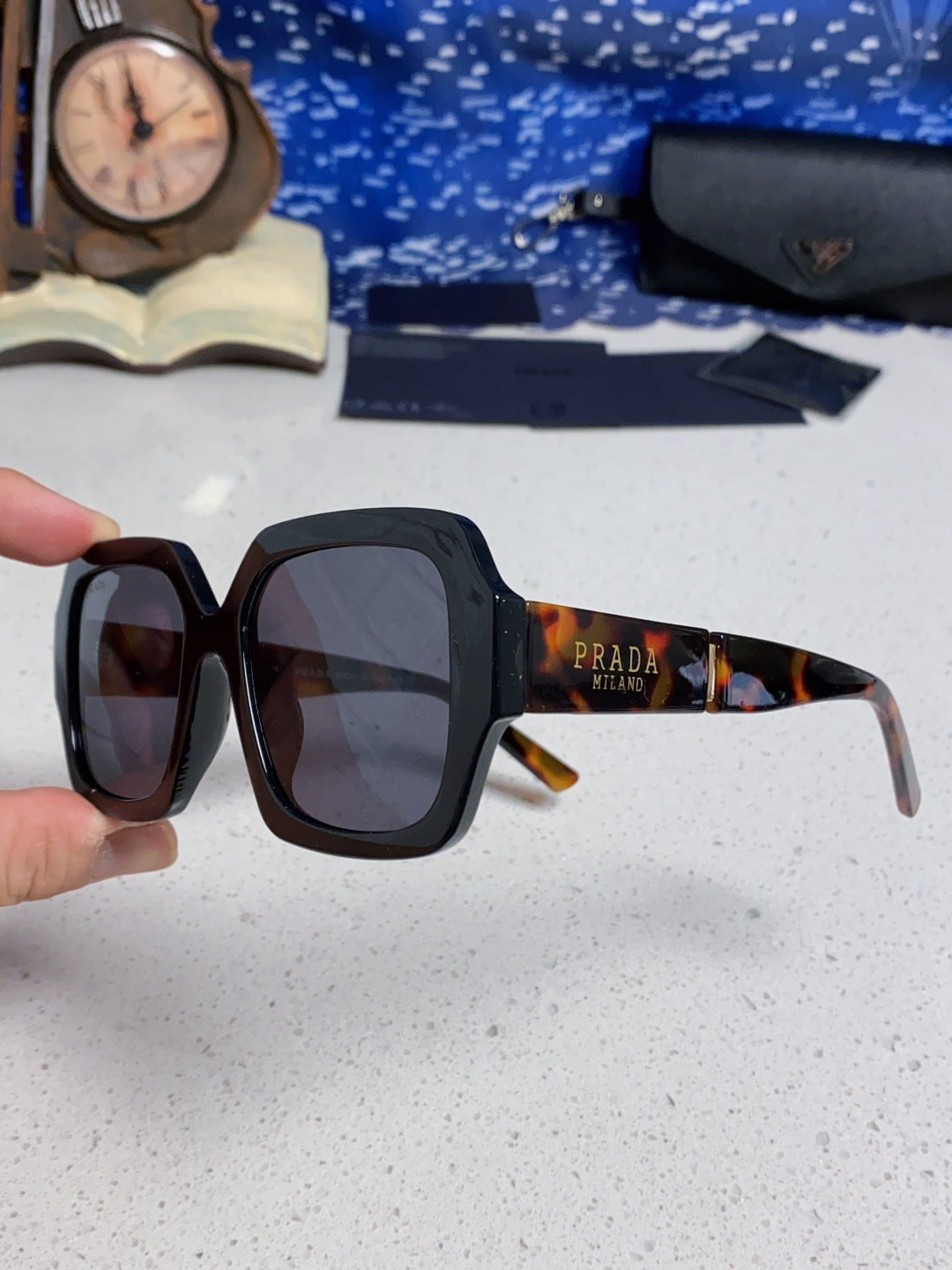 Prada Square Gray Lens Sunglasses for Men & Women - 465607 - detail image 6