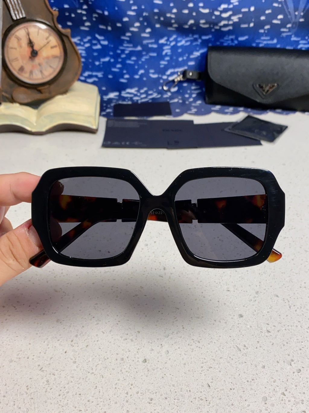 Prada Square Gray Lens Sunglasses for Men & Women - 465607 - detail image 4