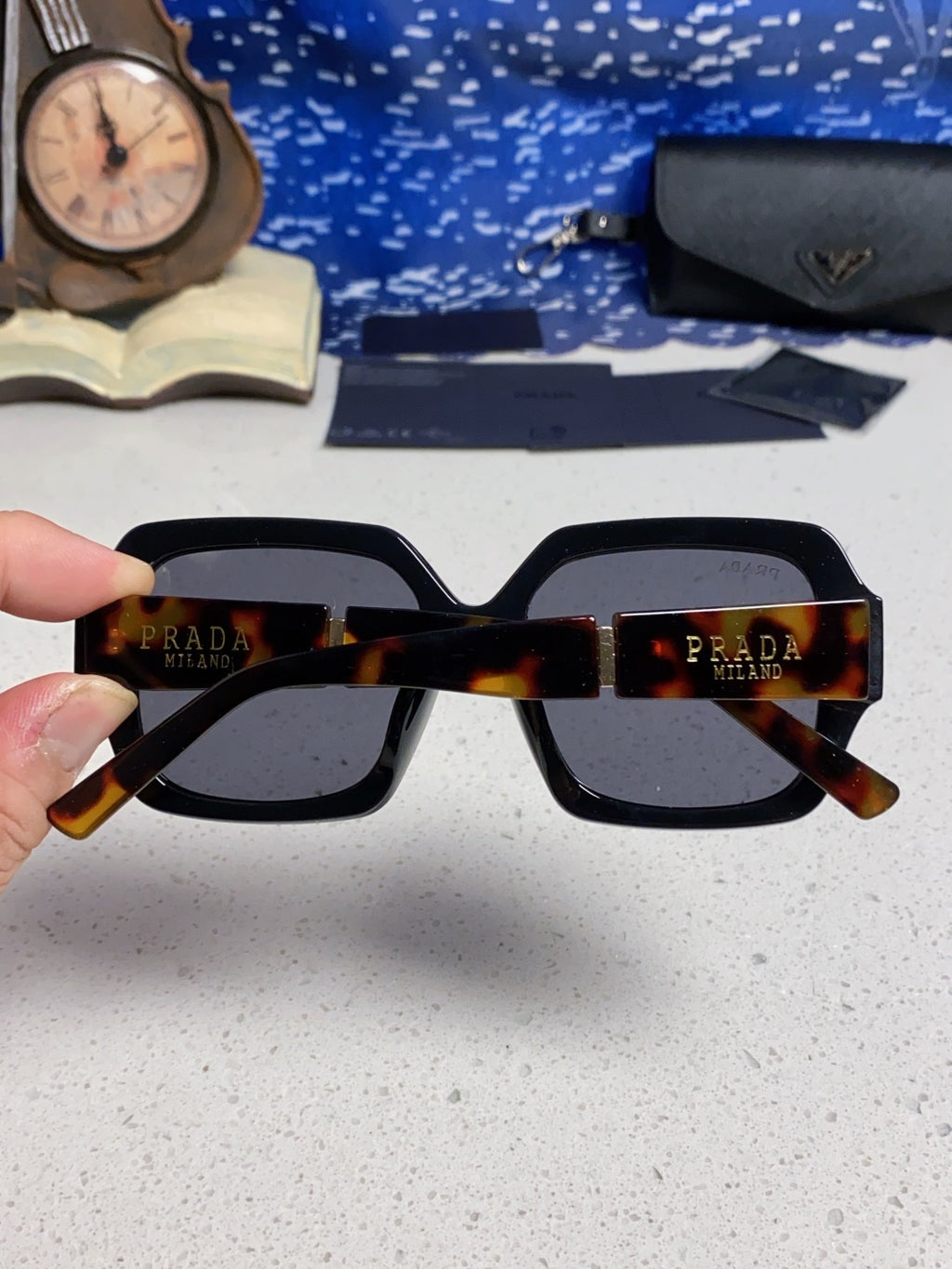 Prada Square Gray Lens Sunglasses for Men & Women - 465607 - detail image 5