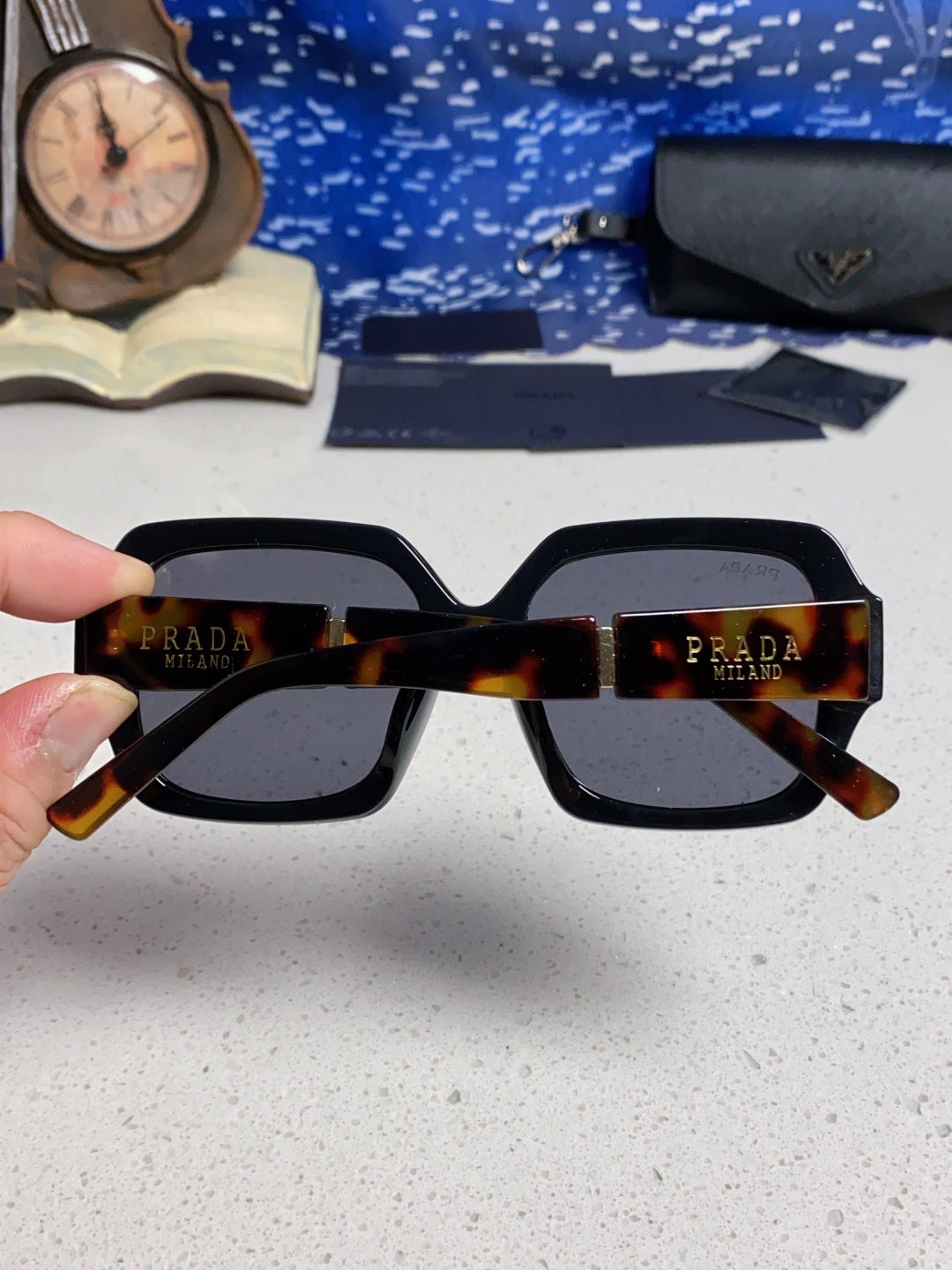 Prada Square Gray Lens Sunglasses for Men & Women - 465607 - detail image 5