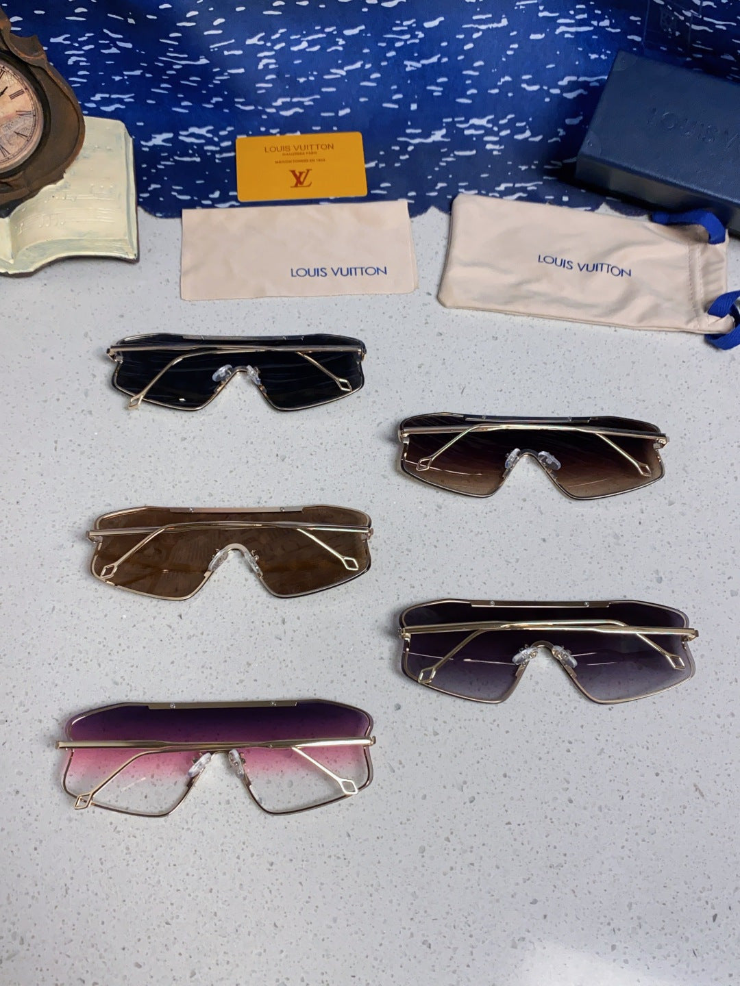 Louis Vuitton Lightweight Rimless Brown Lens Sunglasses for Men & Women - detail image 10