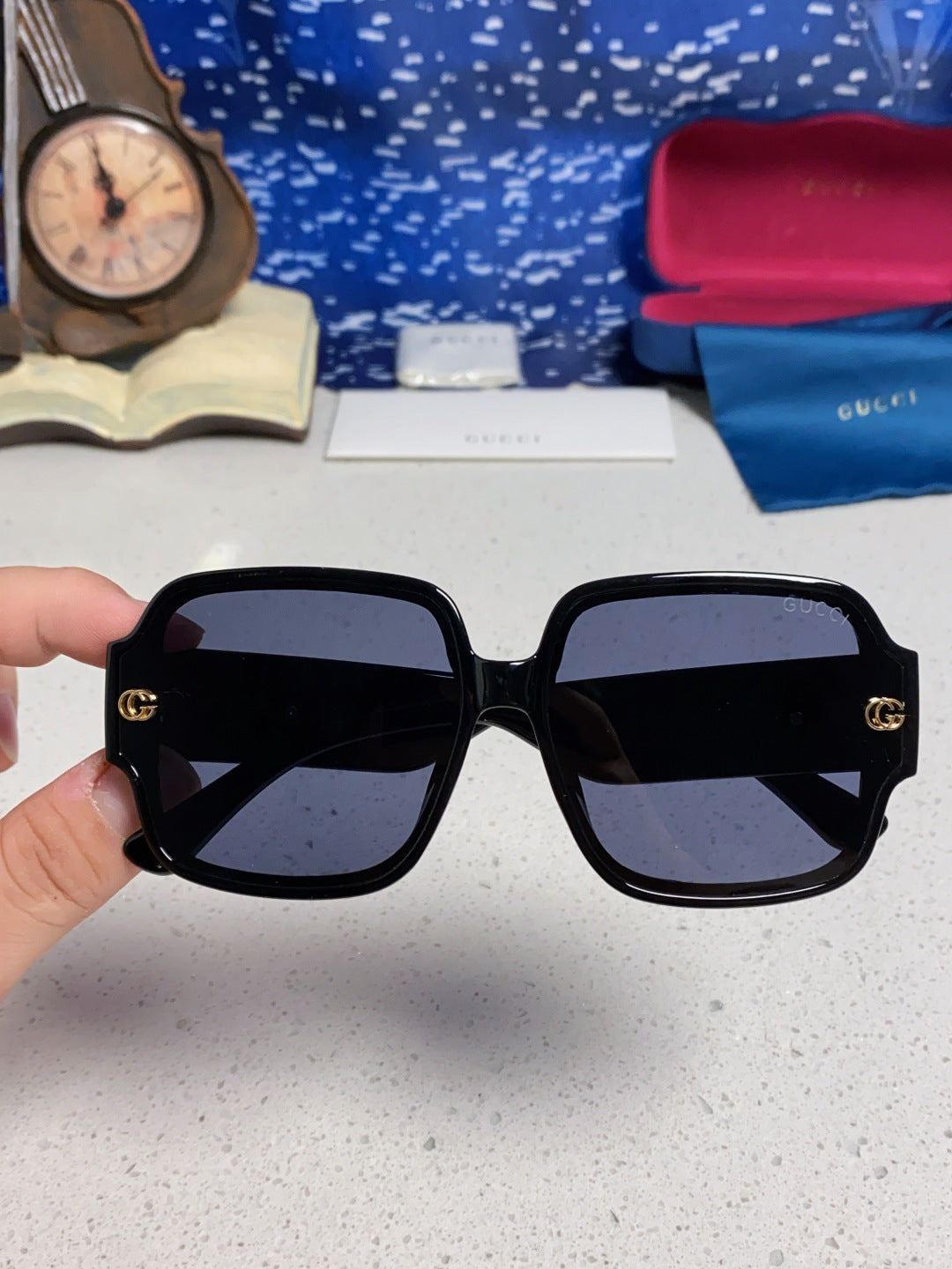 Gucci Fashion Blue Lens Sunglasses for Men & Women - detail image 4
