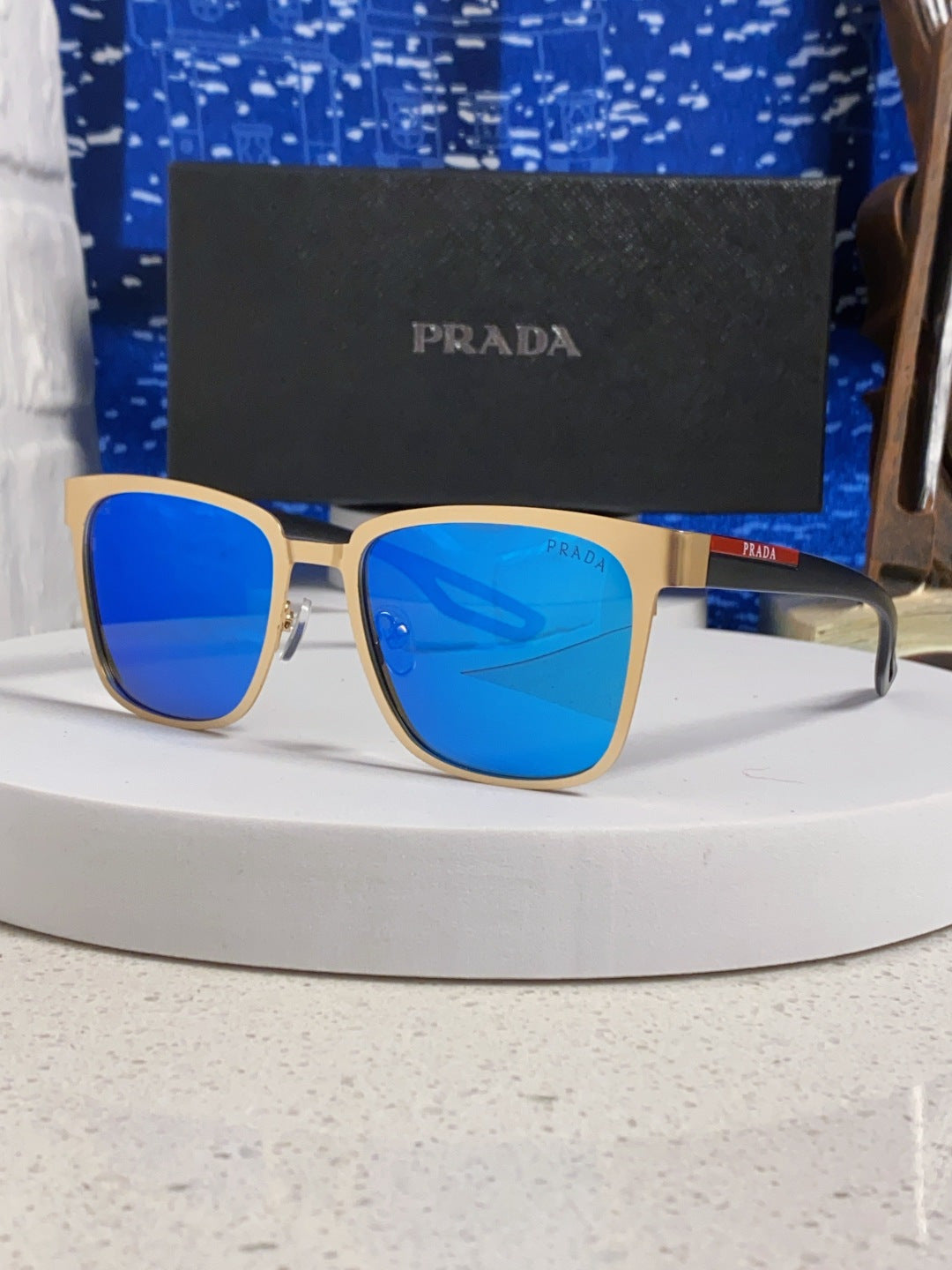 Prada Fashion Blue Lens Sunglasses for Men & Women