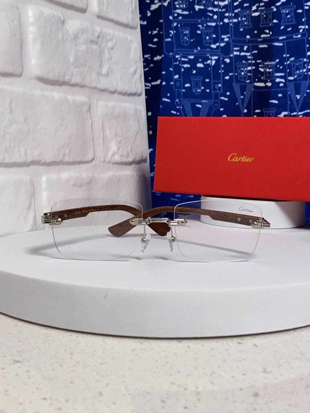 Cartier Lightweight Rimless Silver Lens Sunglasses for Men & Women - 998223 - detail image 2