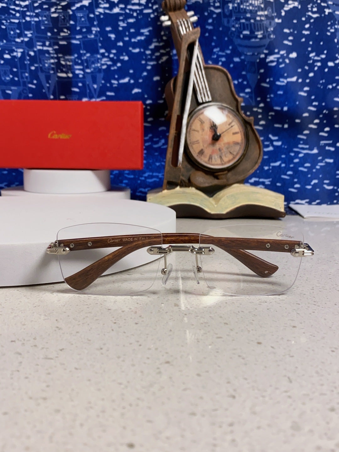 Cartier Lightweight Rimless Silver Lens Sunglasses for Men & Women - 998223 - detail image 9