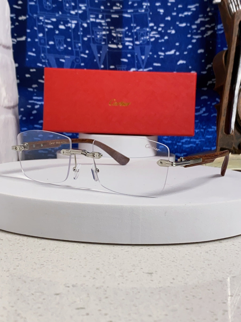 Cartier Lightweight Rimless Silver Lens Sunglasses for Men & Women - 998223