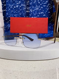 Cartier Lightweight Rimless Blue Lens Sunglasses for Men & Women - 432337