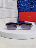 Cartier Lightweight Rimless Purple Lens Sunglasses for Men & Women - 998228