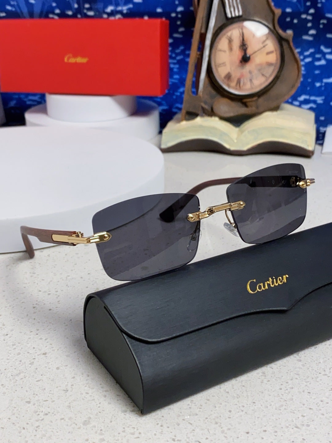 Cartier Lightweight Rimless Silver Lens Sunglasses for Men & Women - 998229 - detail image 10