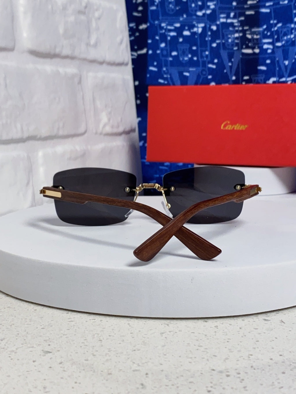Cartier Lightweight Rimless Silver Lens Sunglasses for Men & Women - 998229 - detail image 3