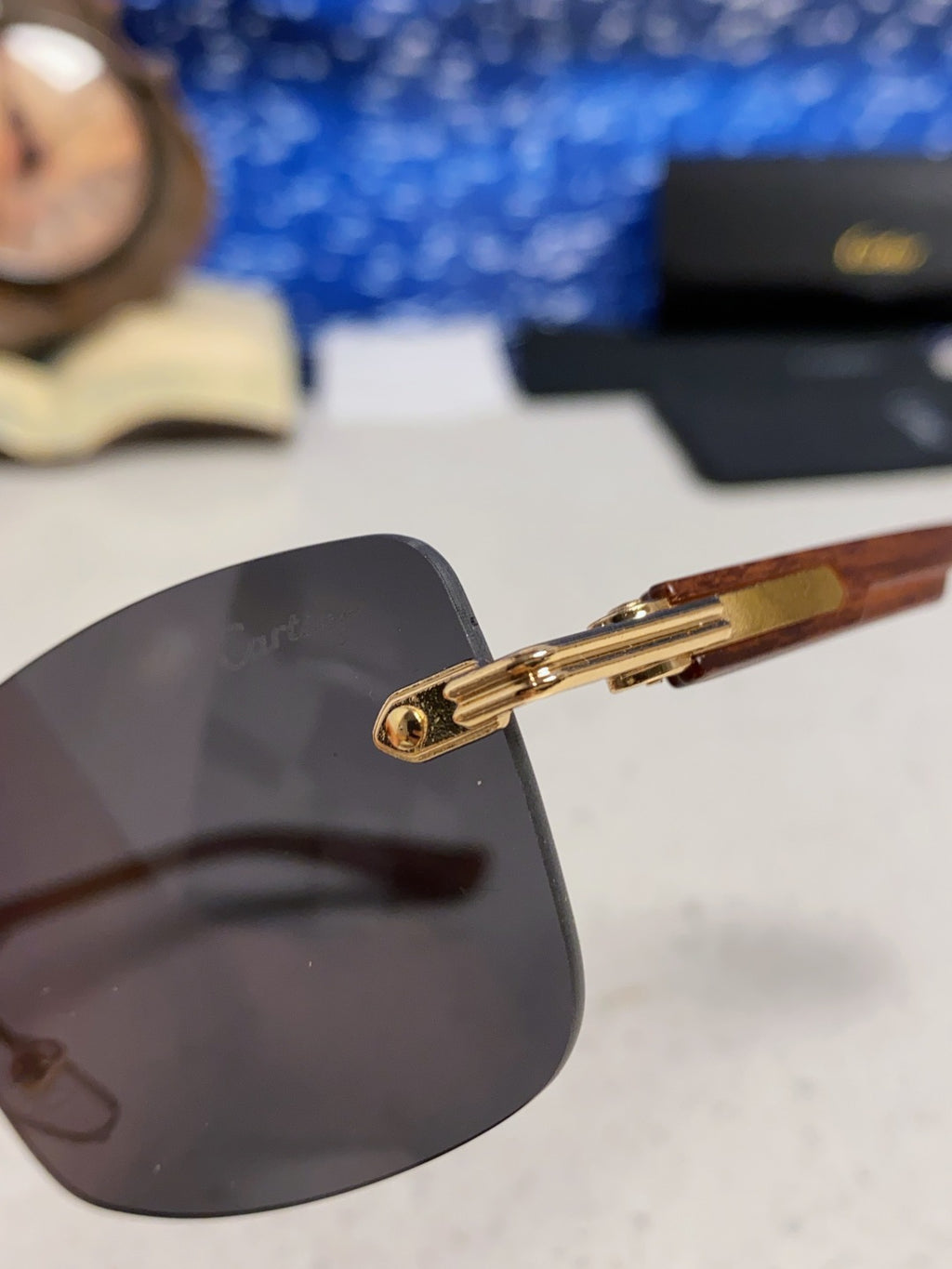 Cartier Lightweight Rimless Silver Lens Sunglasses for Men & Women - 432340 - detail image 7