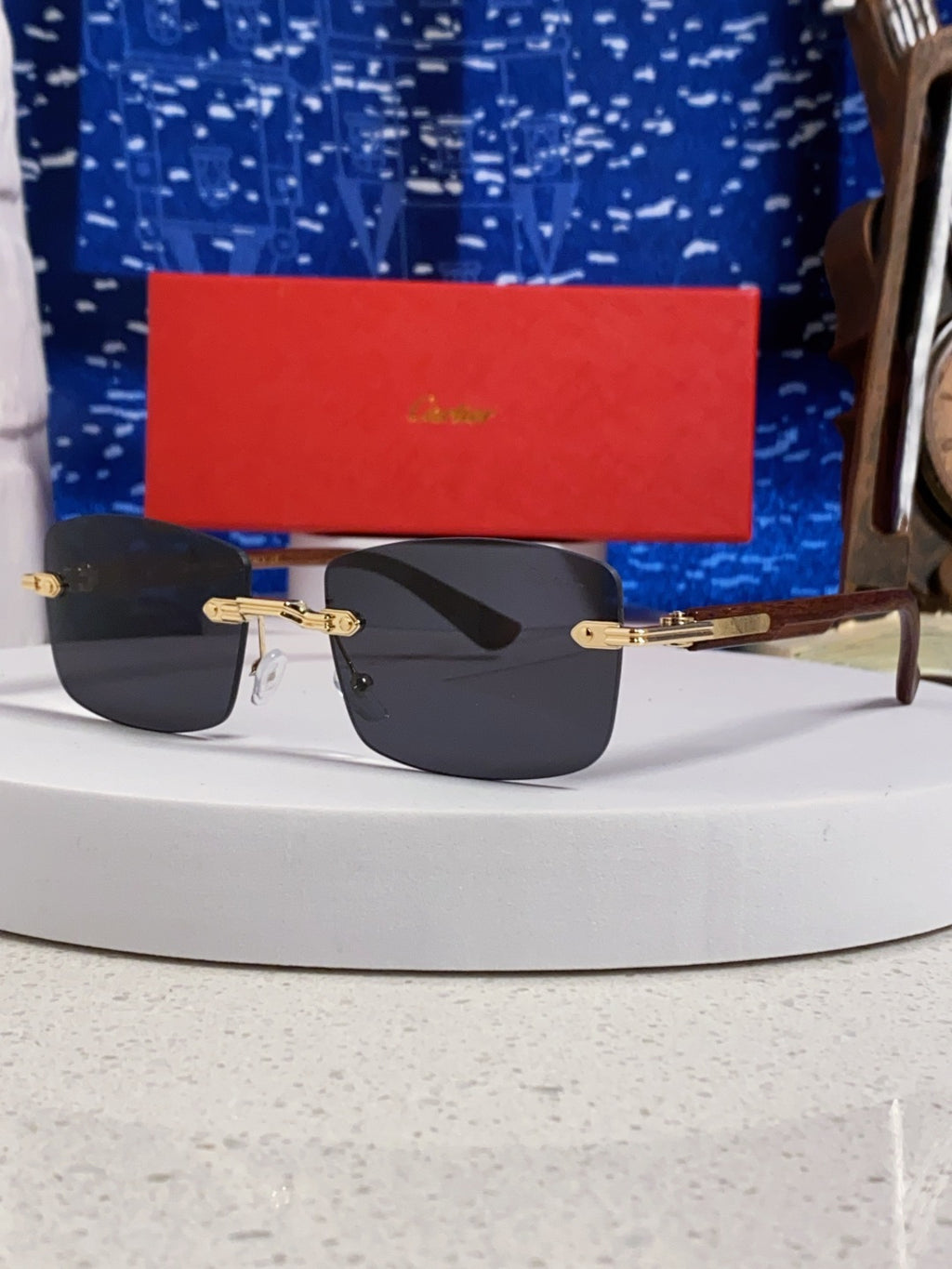 Cartier Lightweight Rimless Silver Lens Sunglasses for Men & Women - 998229