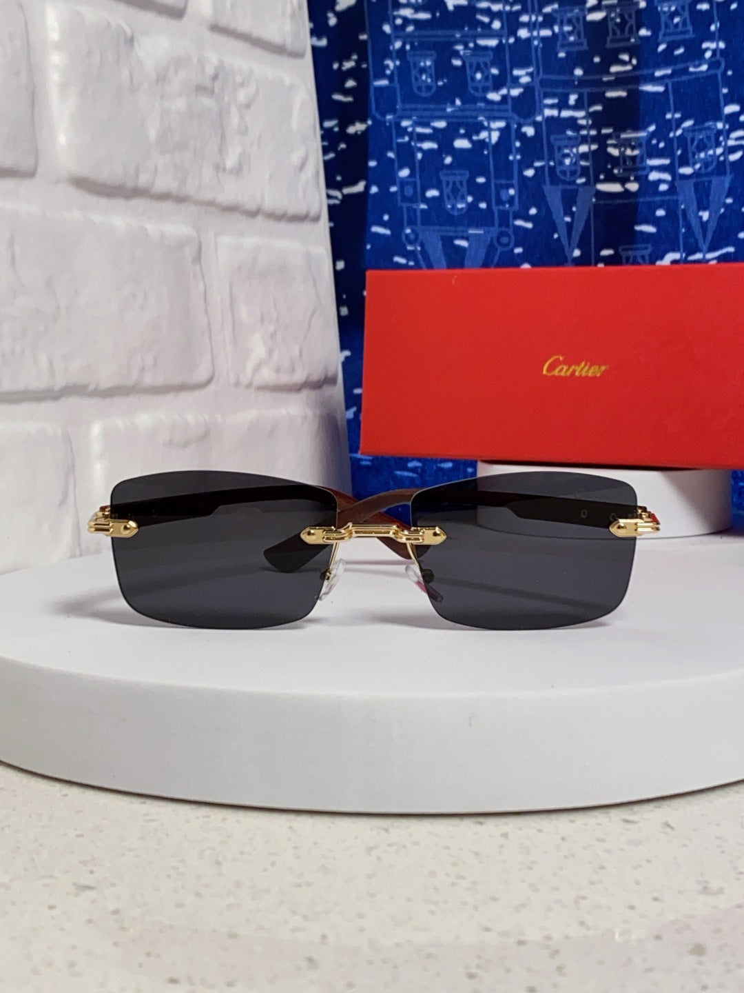 Cartier Lightweight Rimless Silver Lens Sunglasses for Men & Women - 998229 - detail image 2