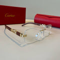 Cartier Lightweight Metal Rimless Silver Lens Sunglasses for Men & Wo - 382825