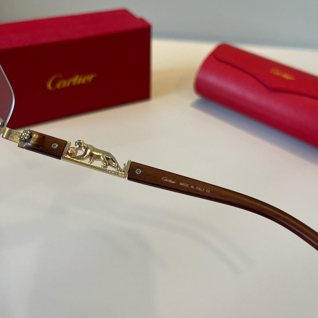 Cartier Lightweight Metal Rimless Silver Lens Sunglasses for Men & Wo - 432315 - detail image 5
