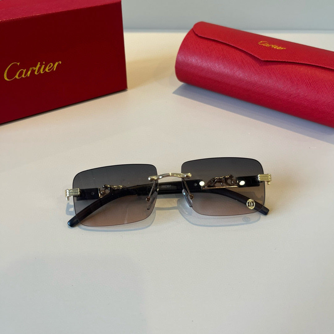 Cartier Lightweight Metal Rimless Silver Lens Sunglasses for Men & Wo - 432316 - detail image 8