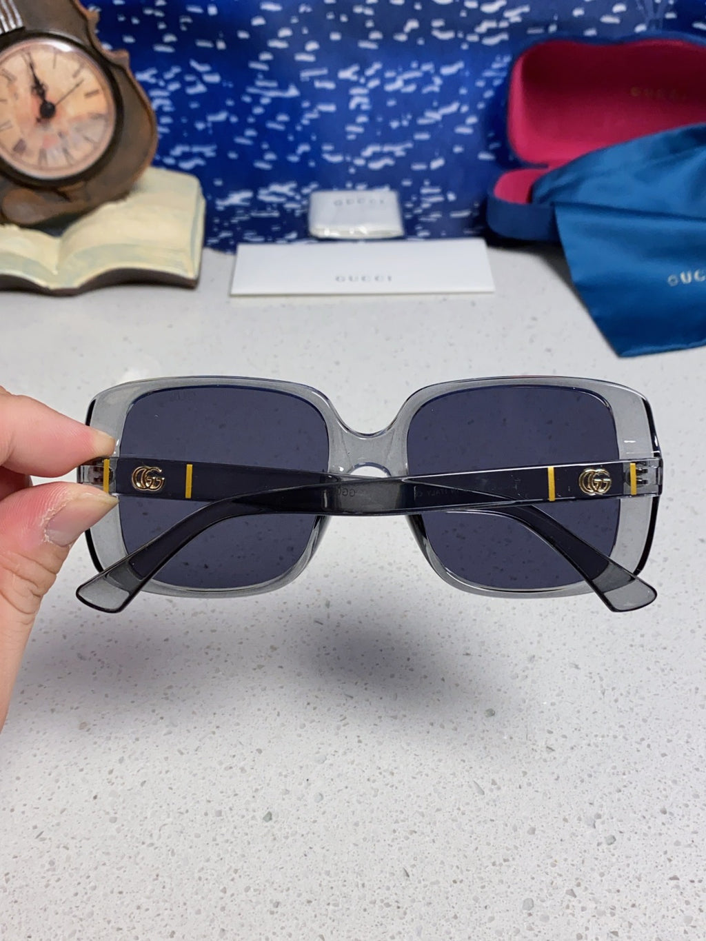 Gucci Square Blue Lens Sunglasses for Men & Women - 357768 - detail image 4