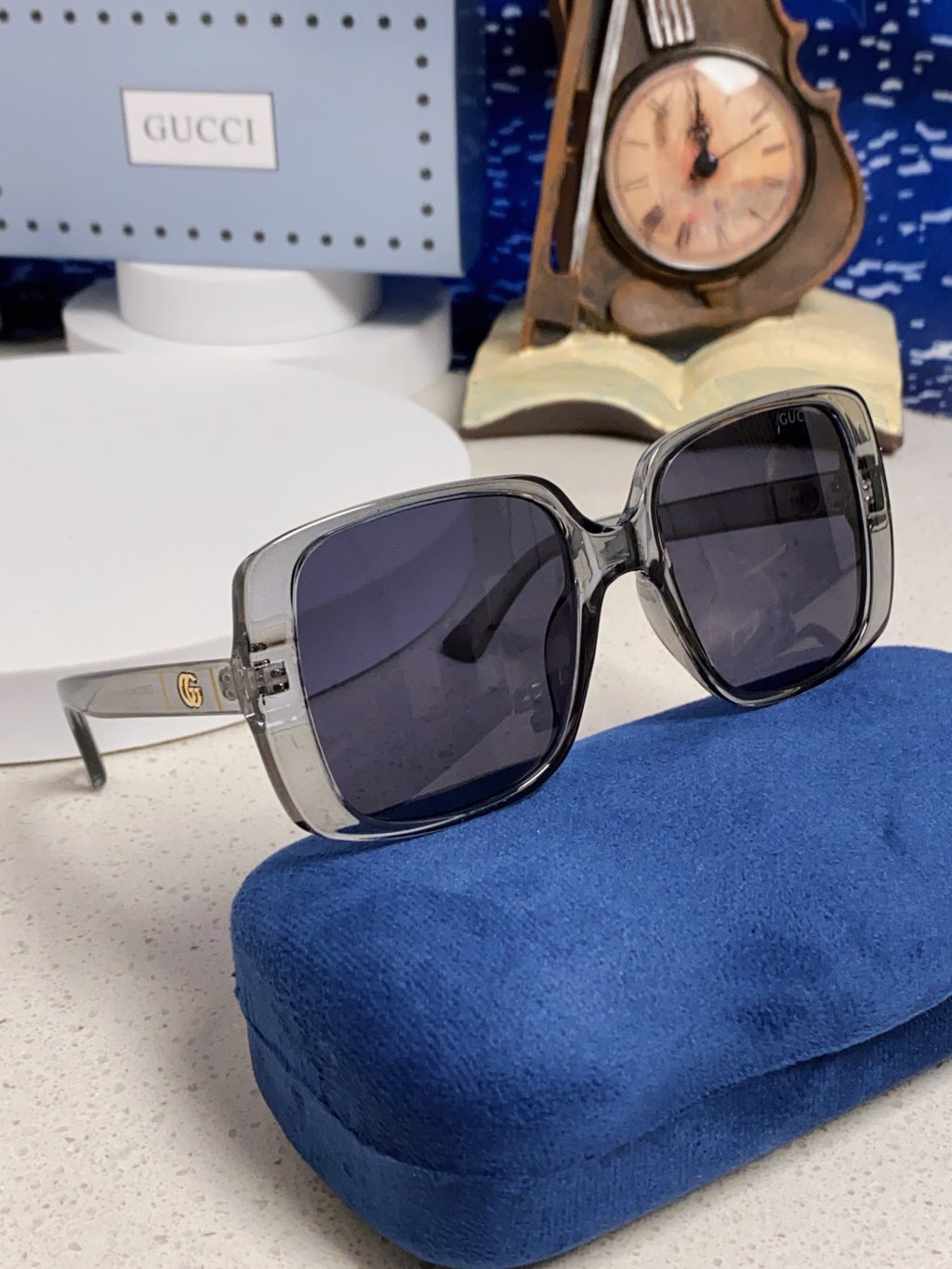 Gucci Square Blue Lens Sunglasses for Men & Women - 357768 - detail image 9