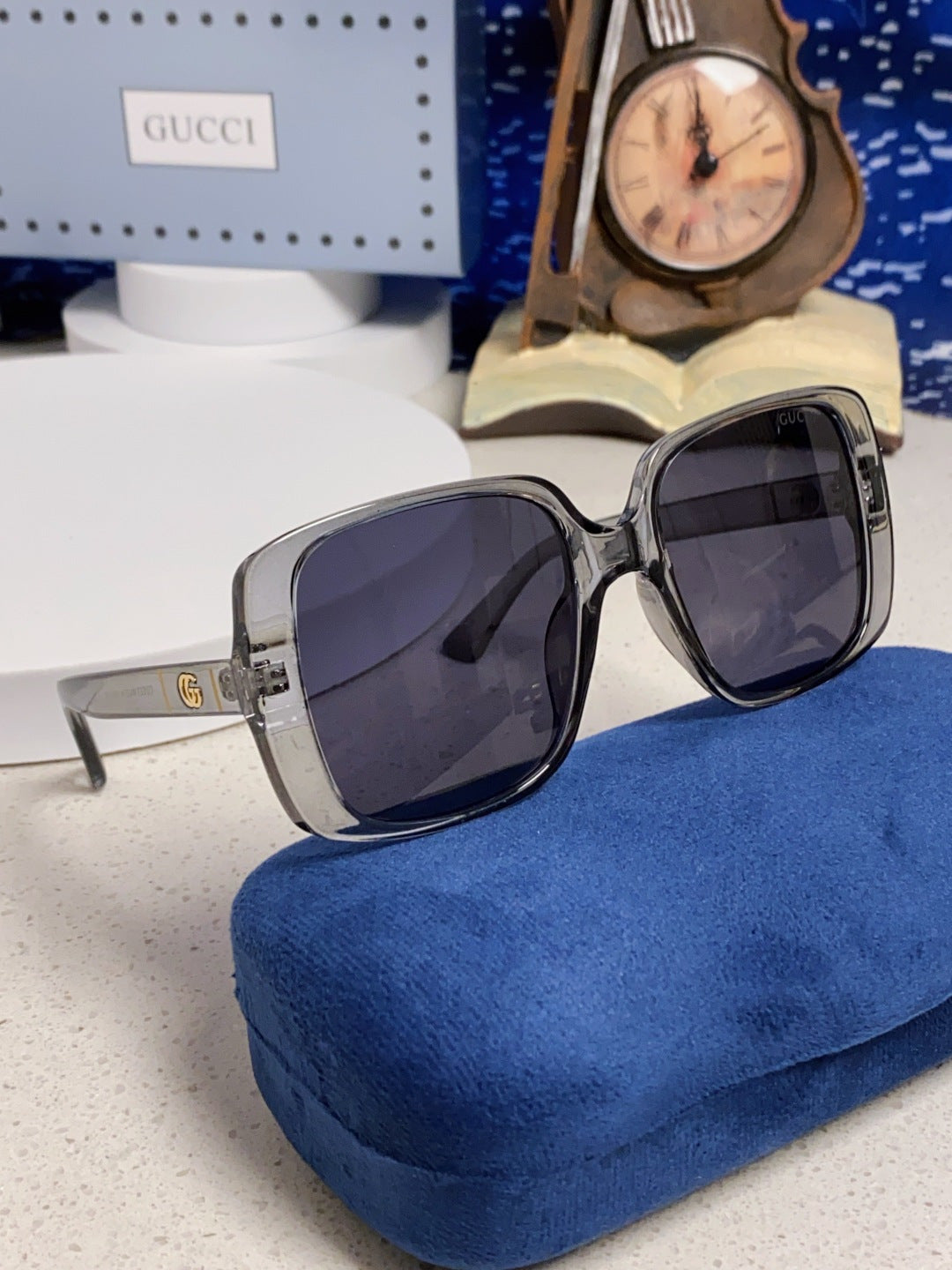 Gucci Square Blue Lens Sunglasses for Men & Women - 357768 - detail image 9