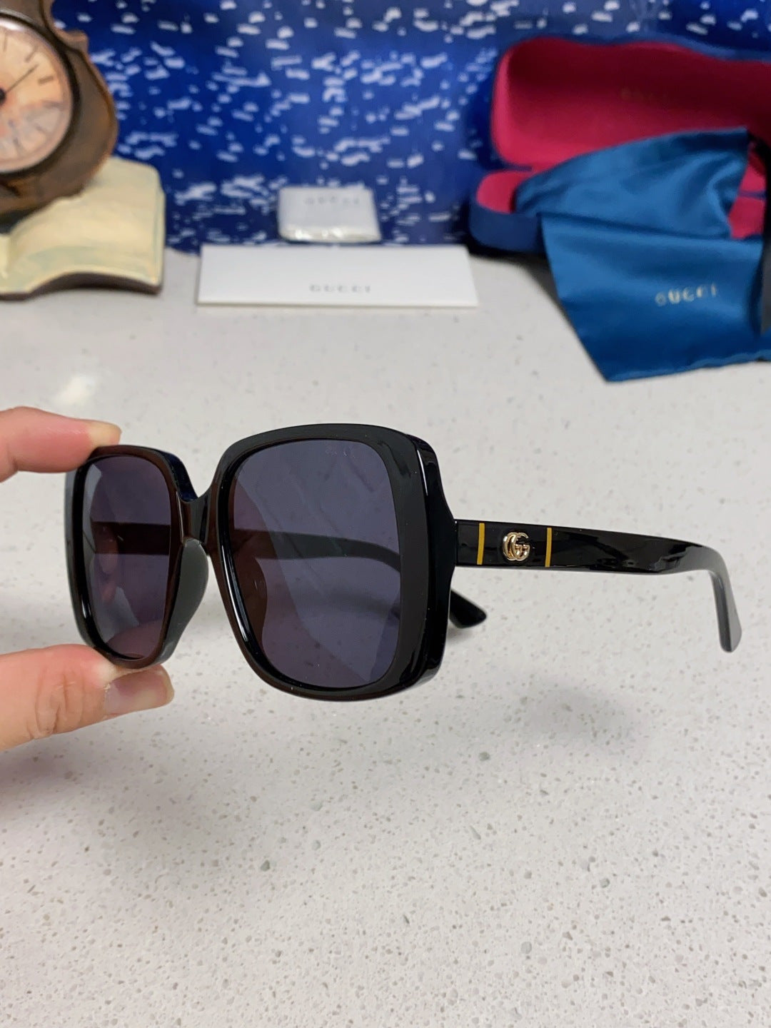 Gucci Square Black Lens Sunglasses for Men & Women - 357770 - detail image 6