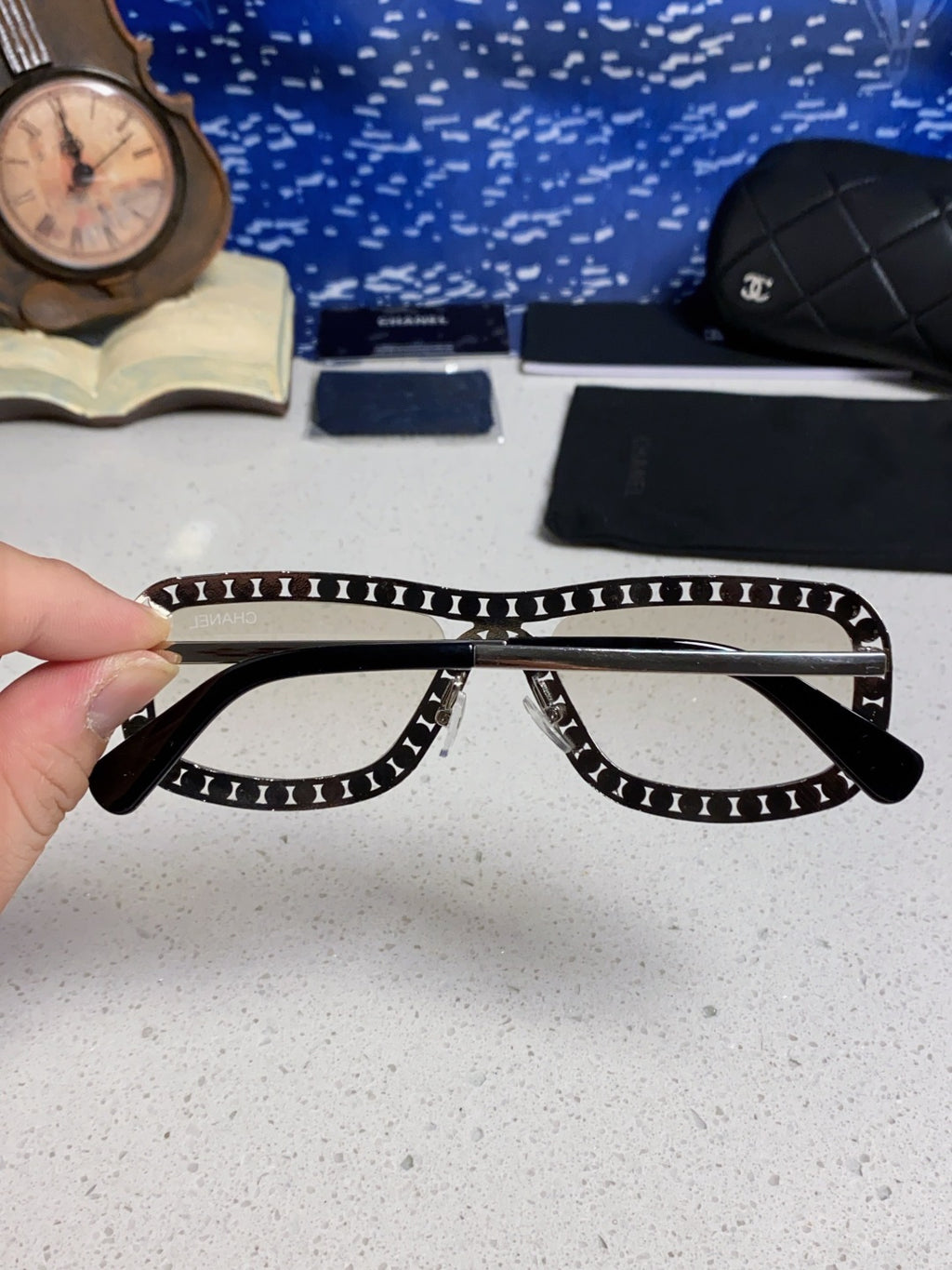 Chanel Metal Fashion Gold Lens Sunglasses for Men & Women - detail image 5