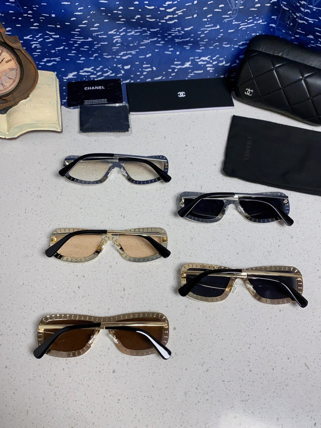 Chanel Metal Fashion Gold Lens Sunglasses for Men & Women - detail image 11