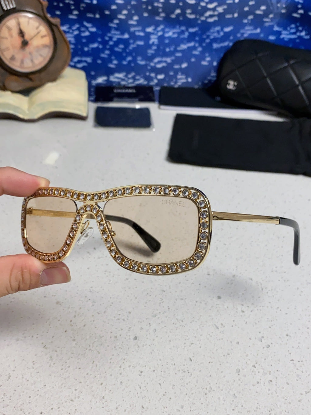 Chanel Metal Fashion Silver Lens Sunglasses for Men & Women - 358001 - detail image 5