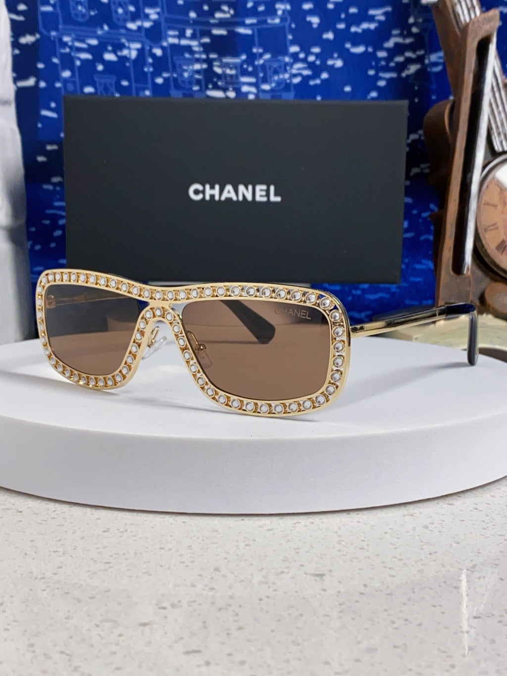 Chanel Metal Fashion Brown Lens Sunglasses for Men & Women - 358002