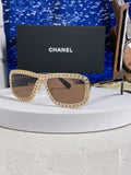 Chanel Metal Fashion Brown Lens Sunglasses for Men & Women - 358002