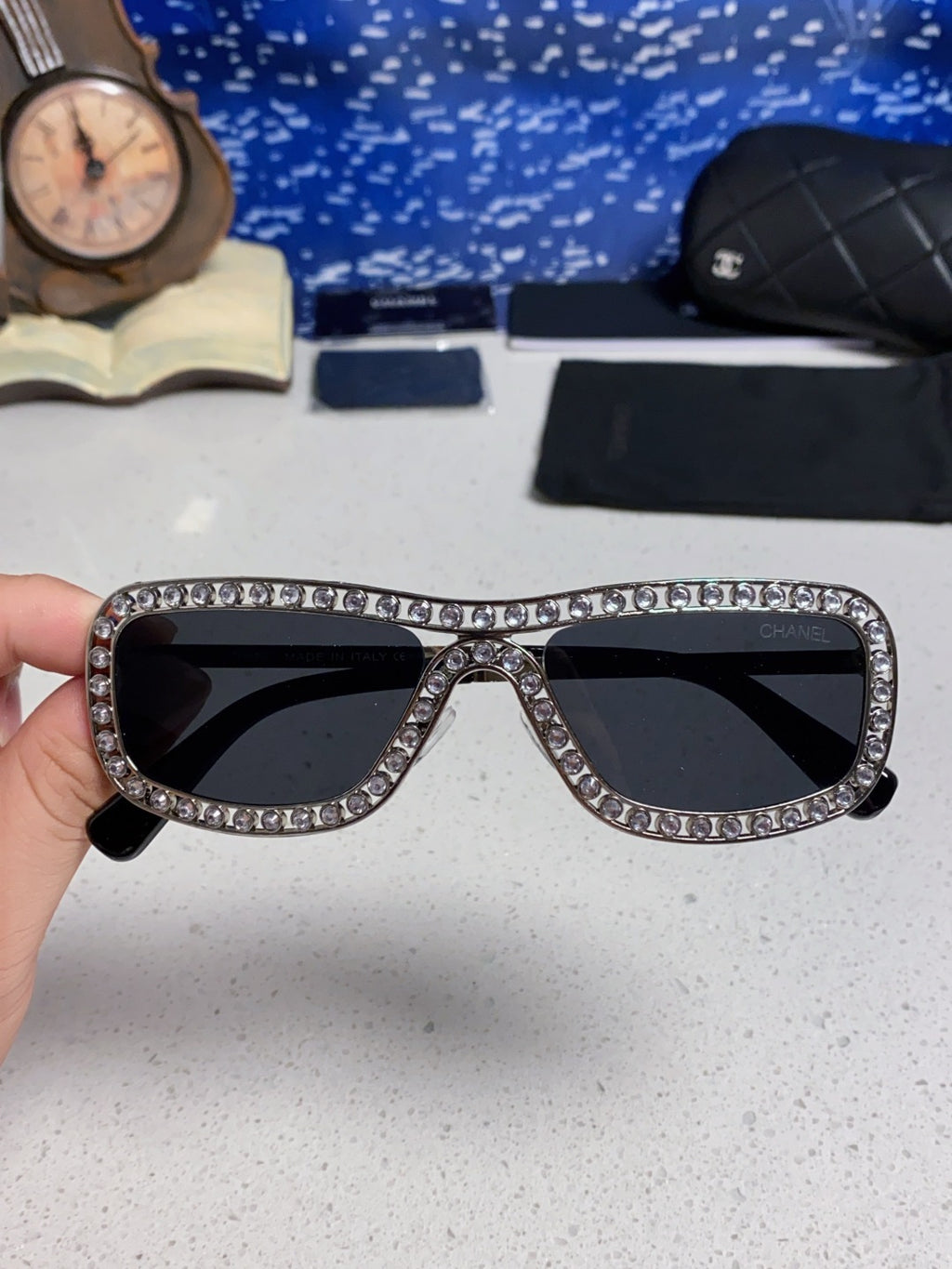 Chanel Metal Fashion Silver Lens Sunglasses for Men & Women - 358003 - detail image 4