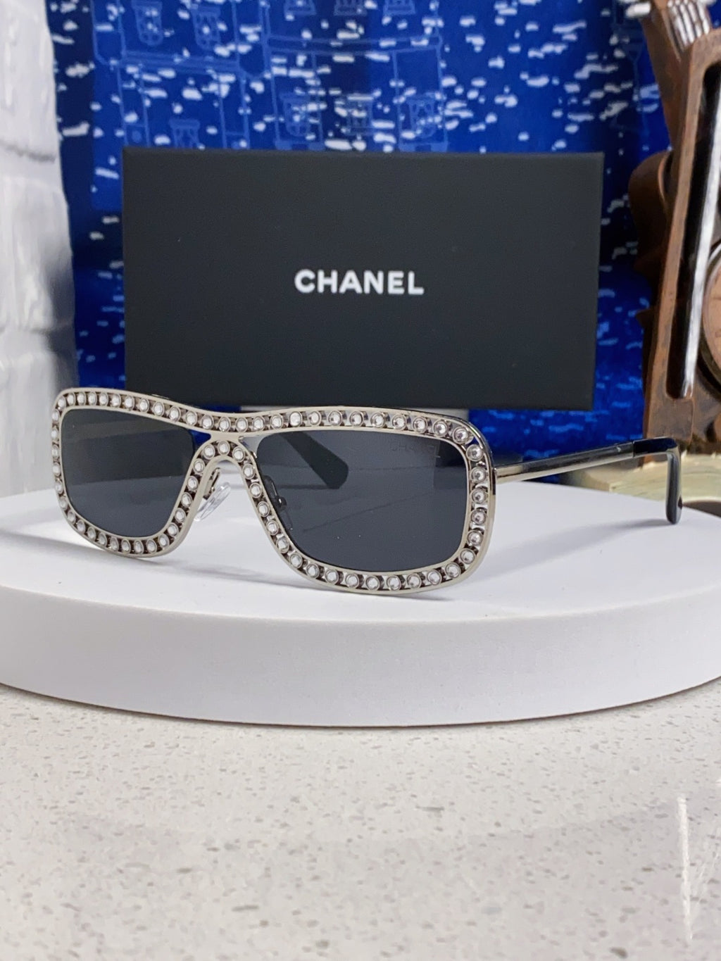Chanel Metal Fashion Silver Lens Sunglasses for Men & Women - 358003