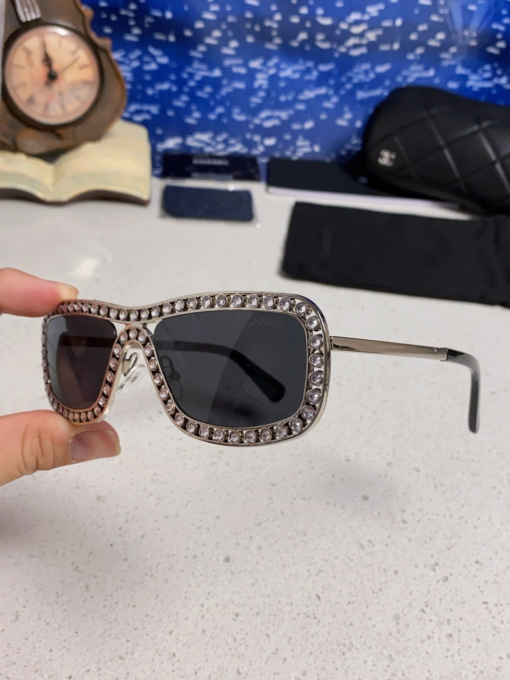 Chanel Metal Fashion Silver Lens Sunglasses for Men & Women - 358003 - detail image 6
