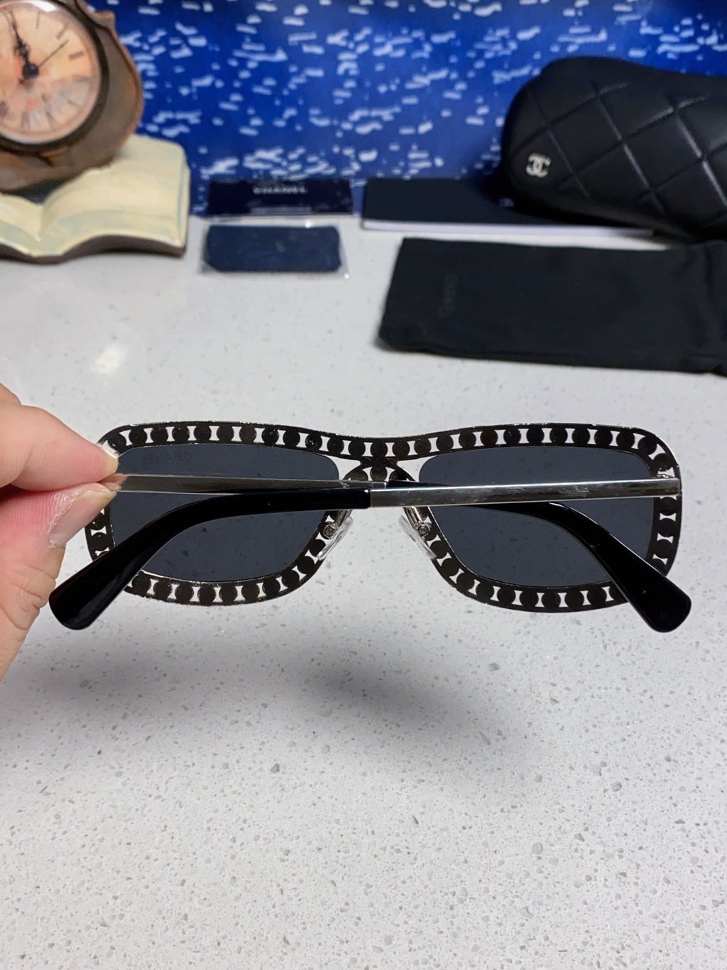 Chanel Metal Fashion Silver Lens Sunglasses for Men & Women - 358003 - detail image 5