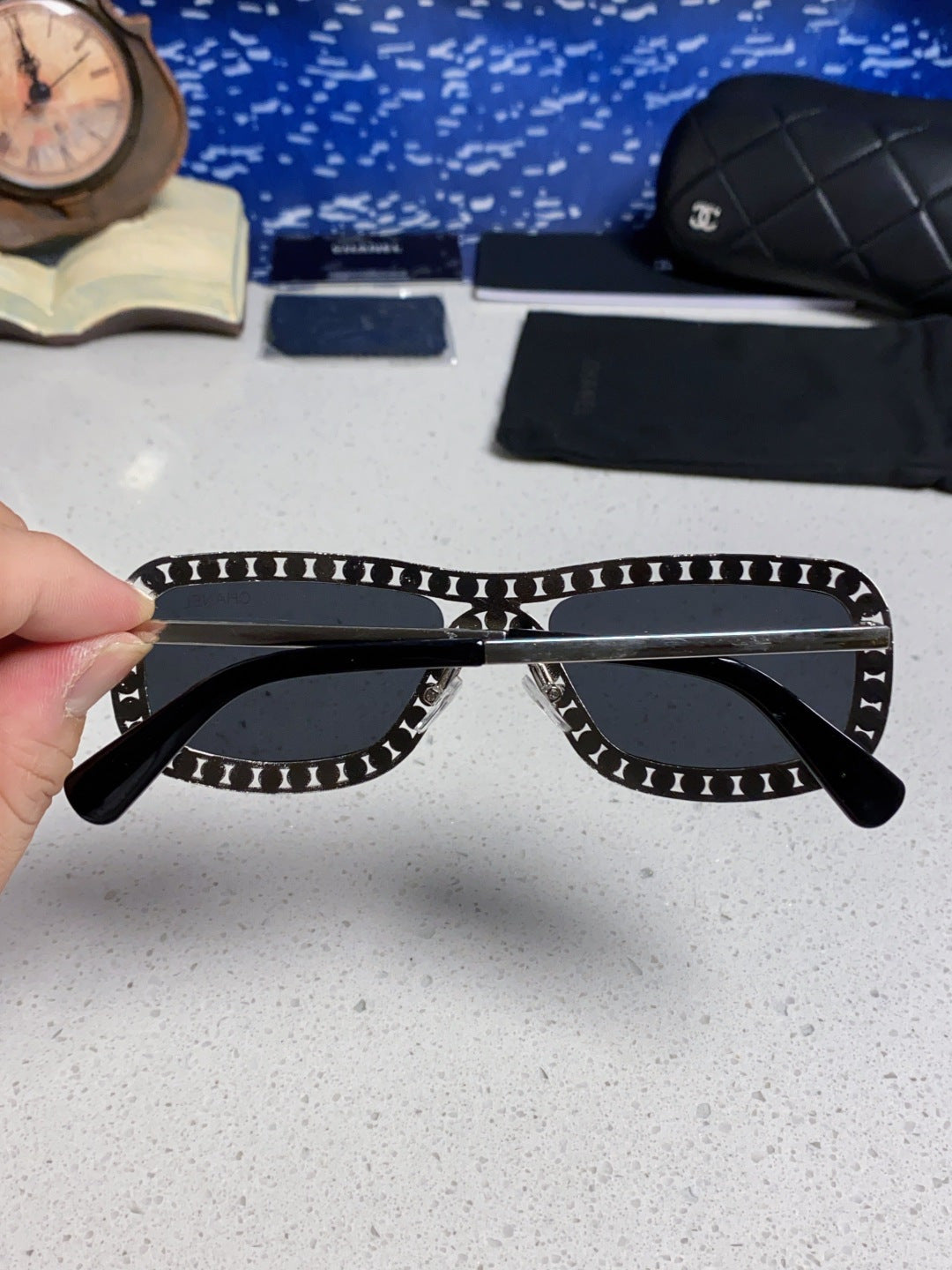 Chanel Metal Fashion Silver Lens Sunglasses for Men & Women - 358003 - detail image 5