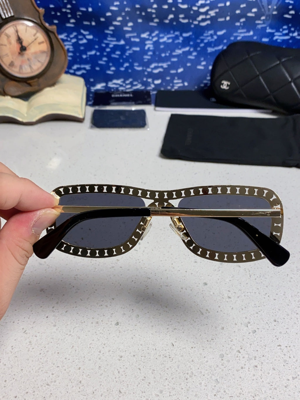 Chanel Metal Fashion Silver Lens Sunglasses for Men & Women - 358004 - detail image 5