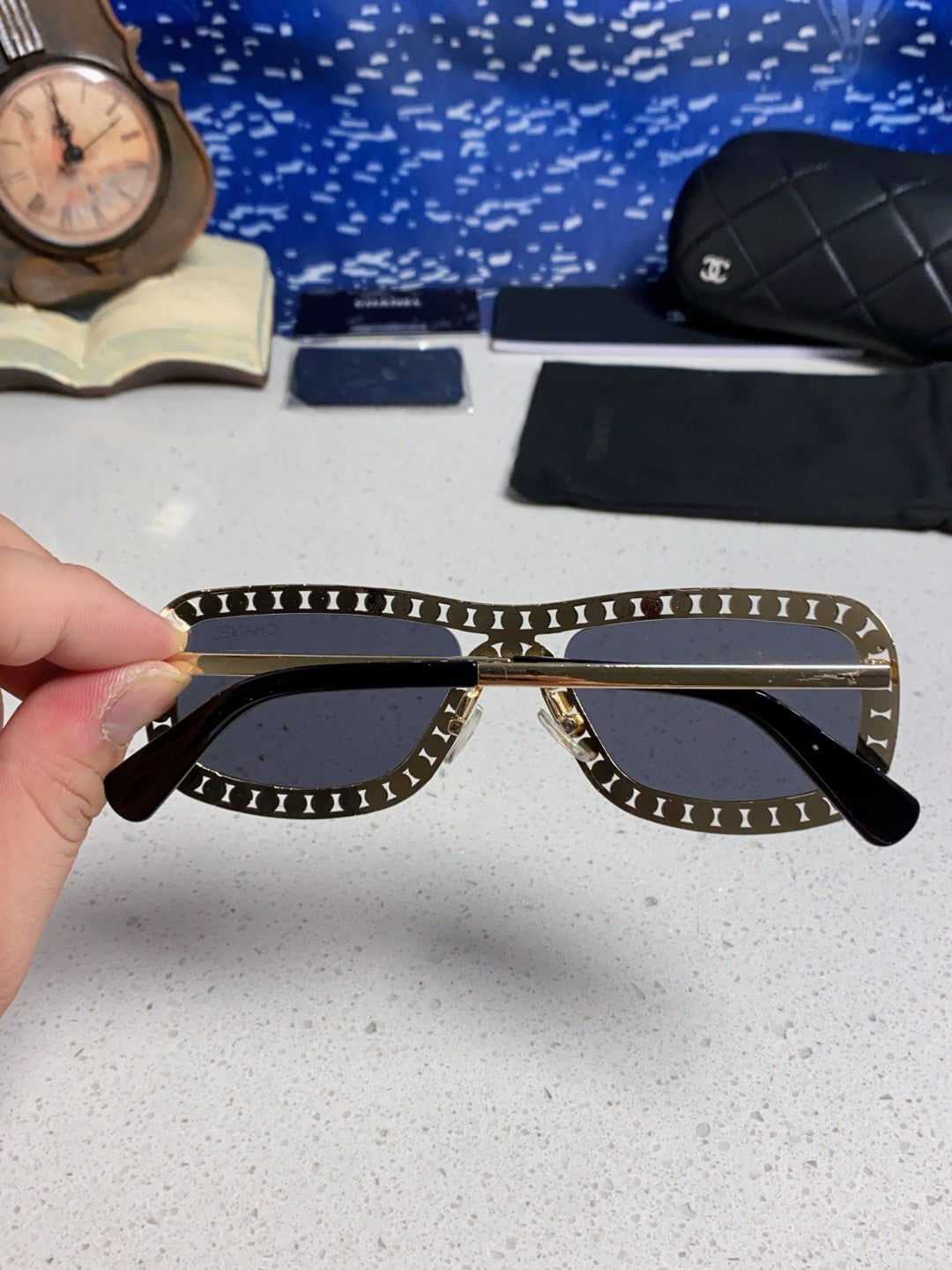 Chanel Metal Fashion Silver Lens Sunglasses for Men & Women - 358004 - detail image 5