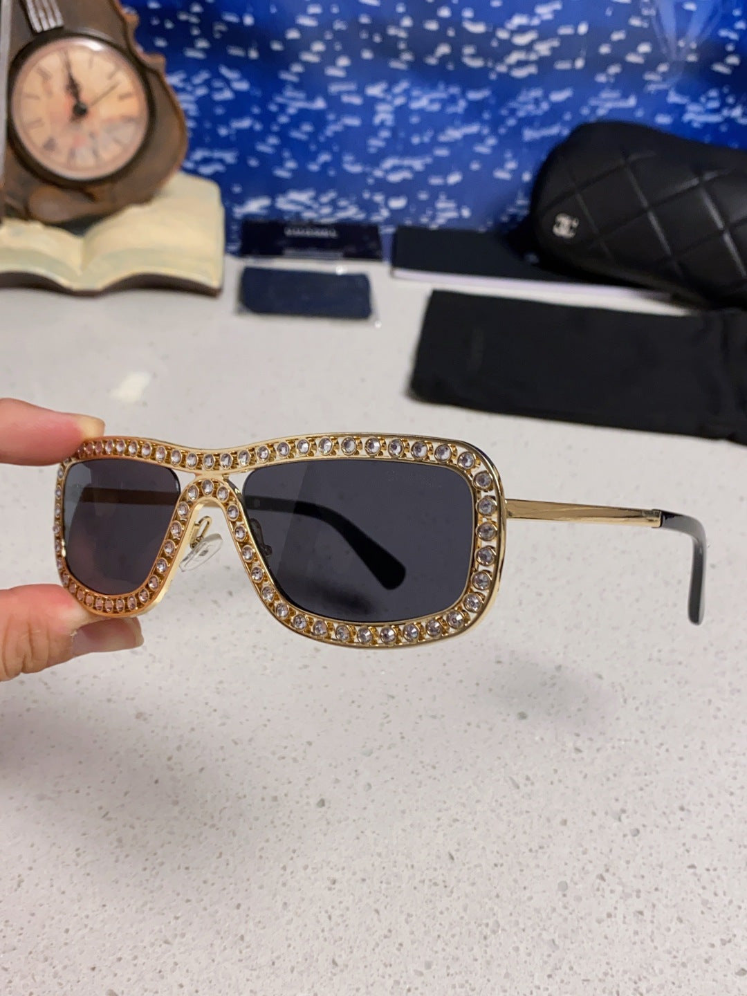Chanel Metal Fashion Silver Lens Sunglasses for Men & Women - 358004 - detail image 6