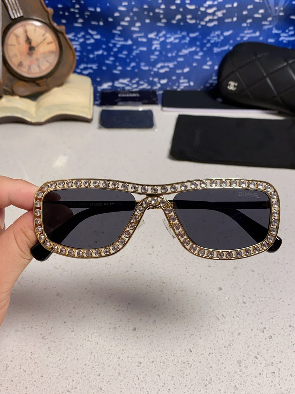 Chanel Metal Fashion Silver Lens Sunglasses for Men & Women - 358004 - detail image 4