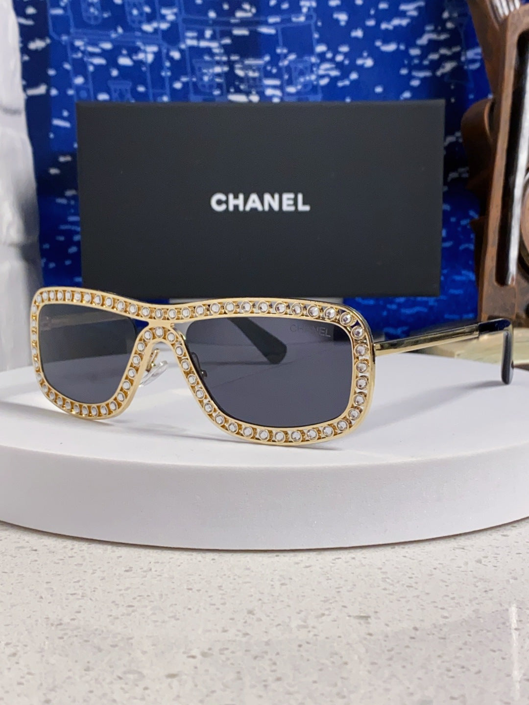 Chanel Metal Fashion Silver Lens Sunglasses for Men & Women - 358004